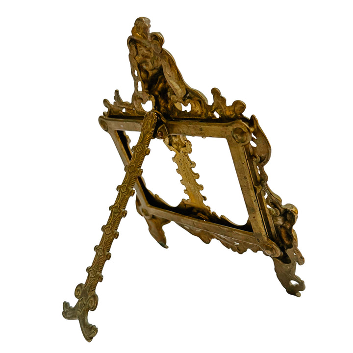 Antique French Art Nouveau Patinated Bronze Double Photo Frame