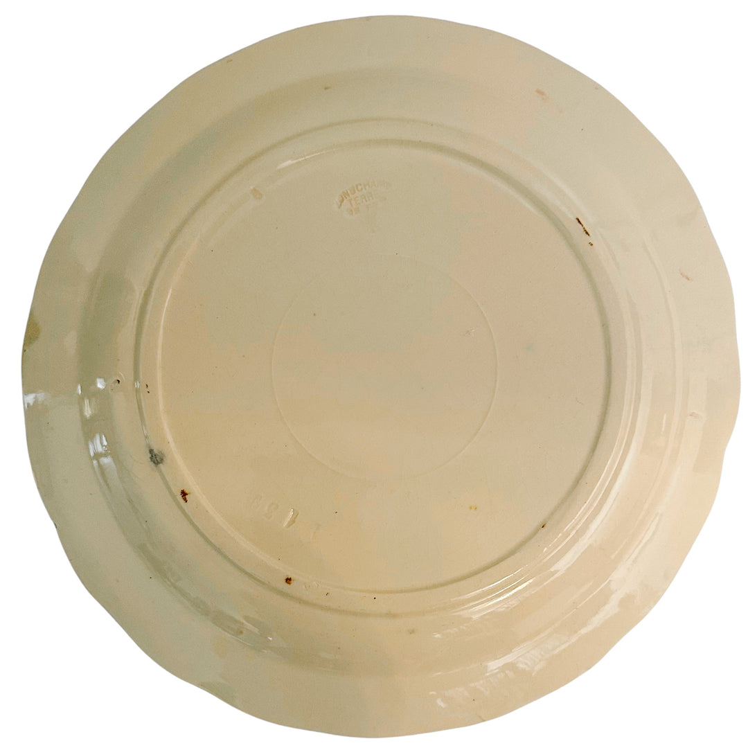 Antique French Longchamp Majolica Asparagus Plate