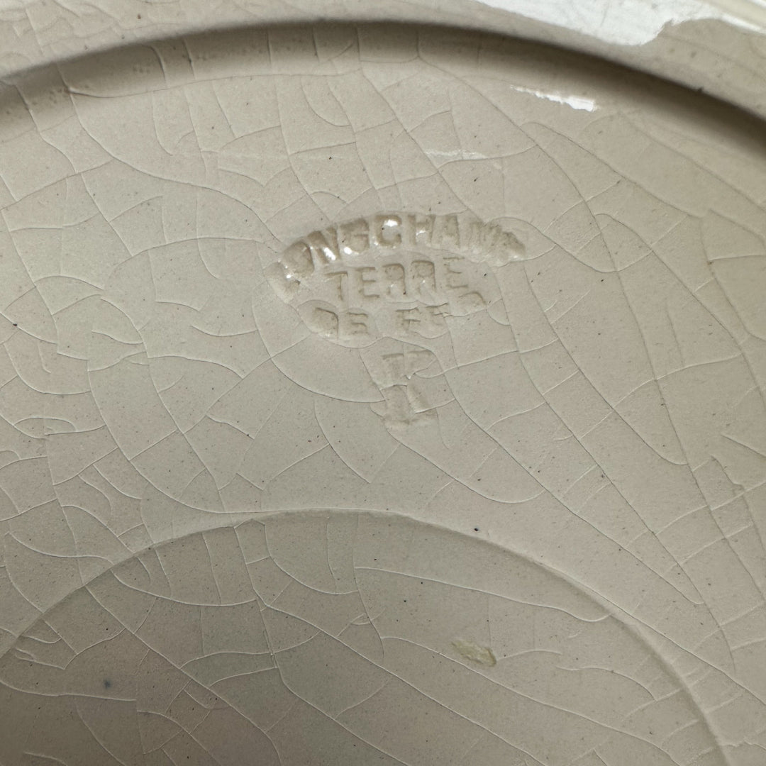 Antique French Longchamp Majolica Asparagus Plate