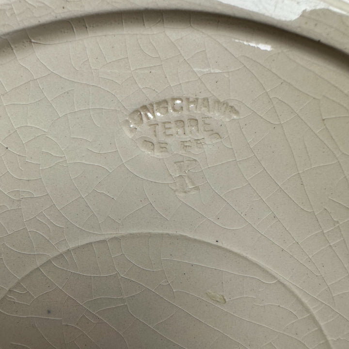 Antique French Longchamp Majolica Asparagus Plate