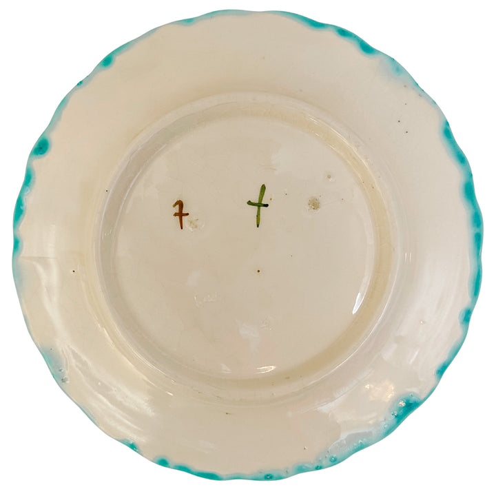 Antique French Majolica Asparagus Plate