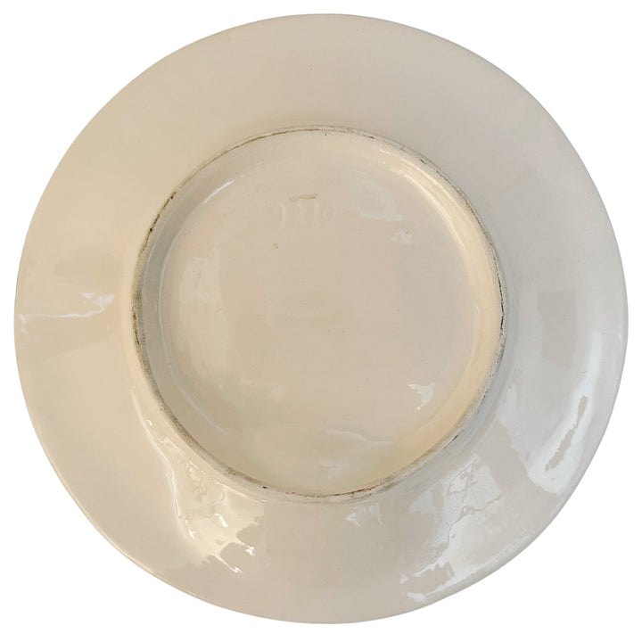 Antique French Majolica Barbotine Asparagus & Artichoke Plate