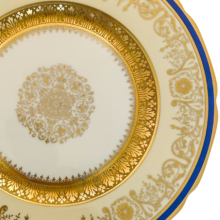 Gold Encrusted Dinner Plates by Heinrich & Co Bavaria