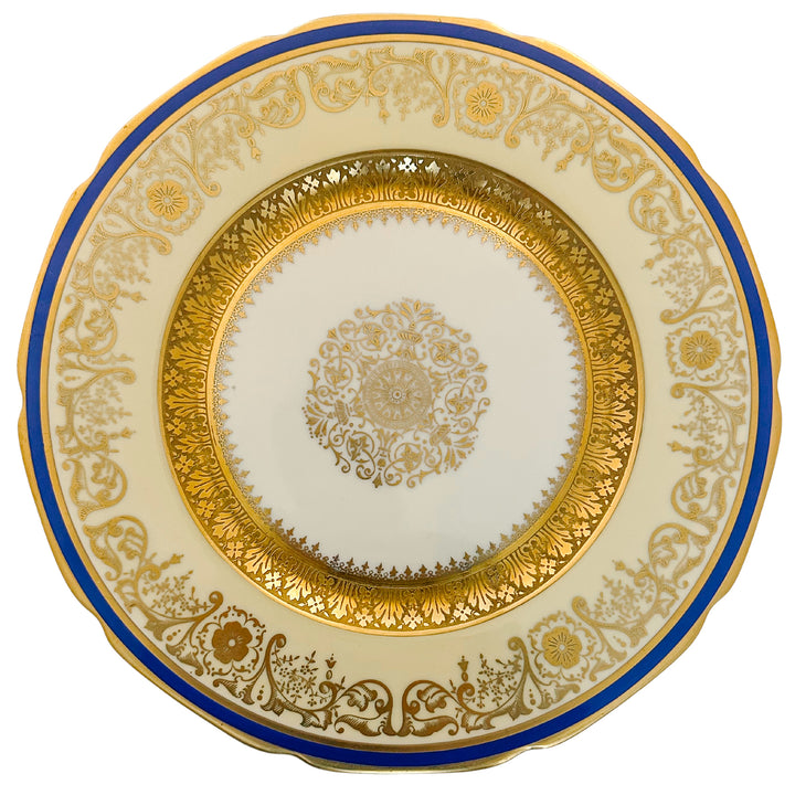 Gold Encrusted Dinner Plates by Heinrich & Co Bavaria