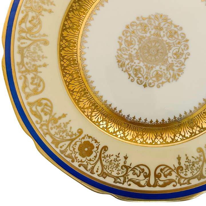 Gold Encrusted Dinner Plates by Heinrich & Co Bavaria