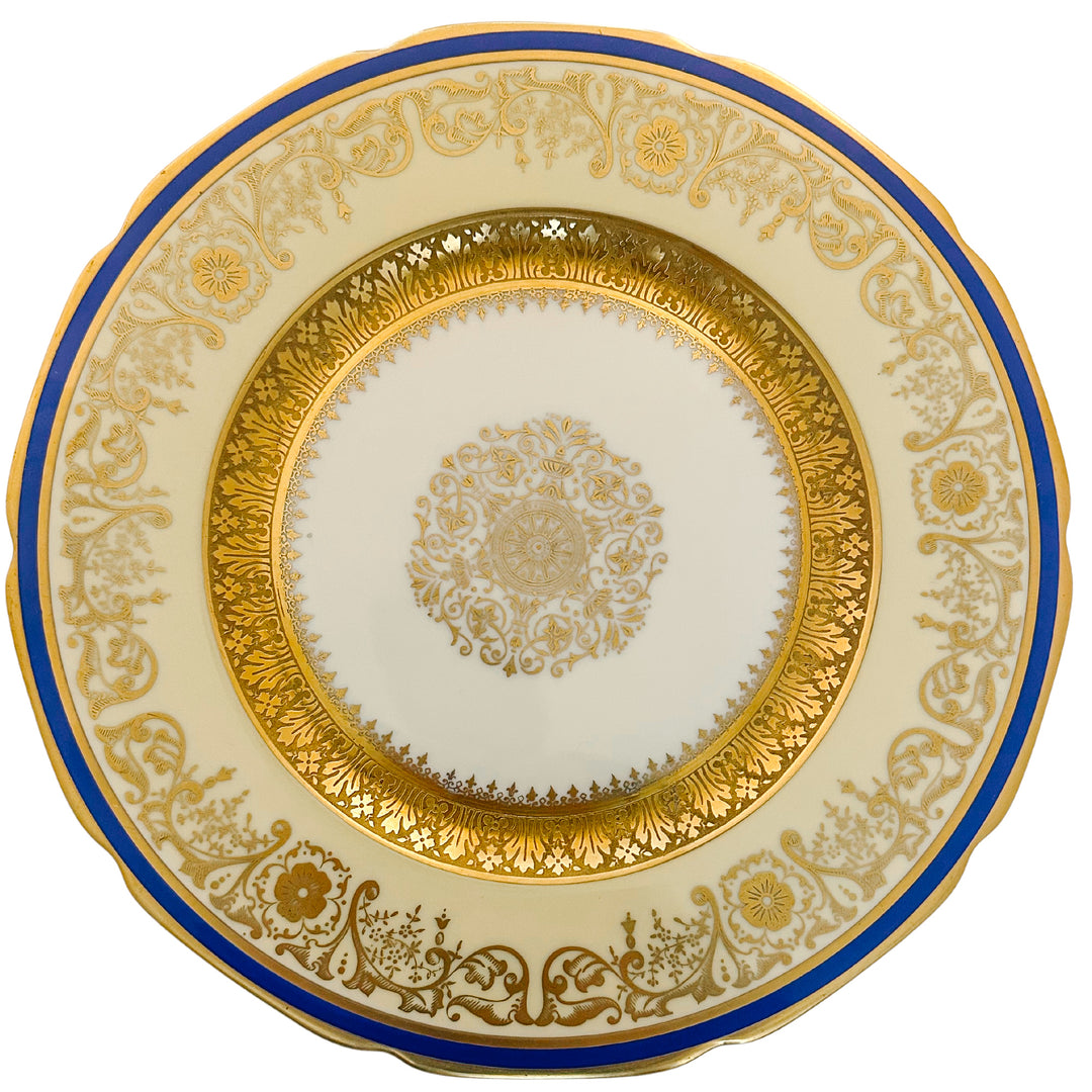 Gold Encrusted Dinner Plates by Heinrich & Co Bavaria