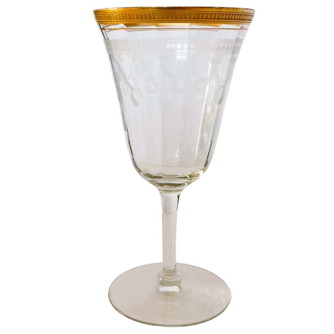 Antique Gold Encrusted Wine Glasses By Tiffin-Franciscan