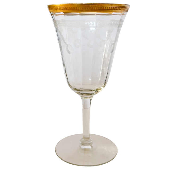 Antique Gold Encrusted Wine Glasses By Tiffin-Franciscan