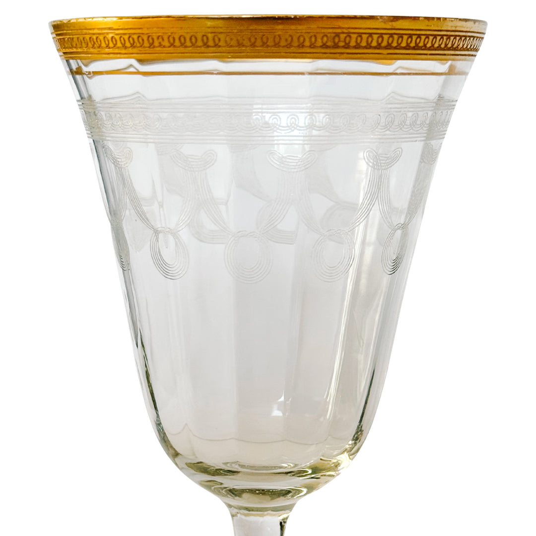 Antique Gold Encrusted Wine Glasses By Tiffin-Franciscan