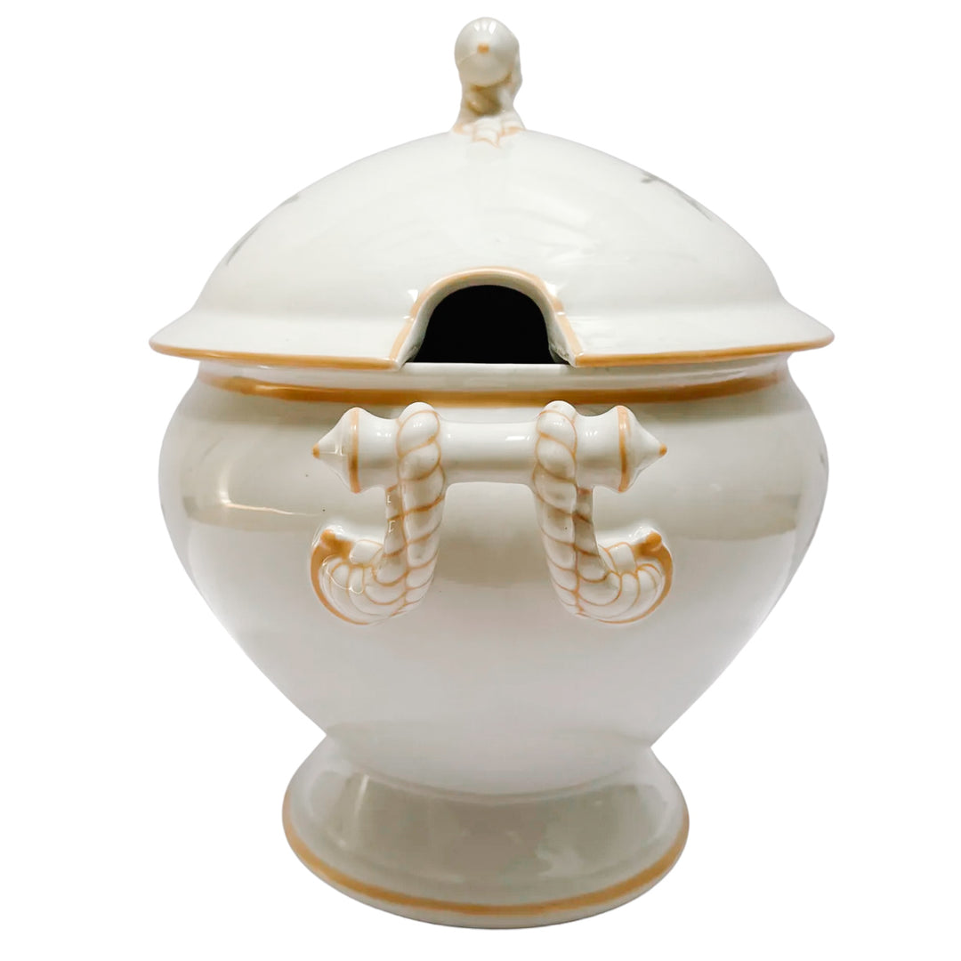Antique Haviland & Co. Limoges Porcelain Soup Tureen with Lid, Schleiger Rose Pattern
