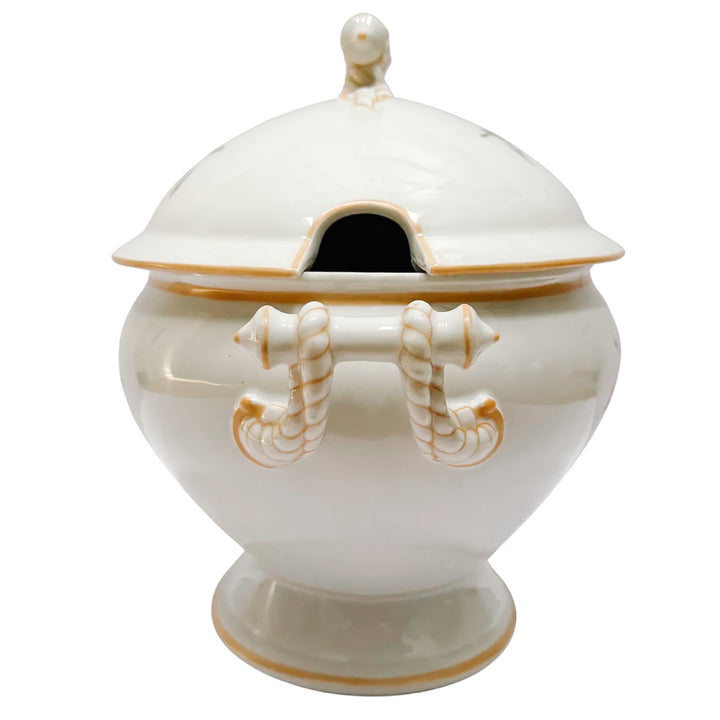 Antique Haviland & Co. Limoges Porcelain Soup Tureen with Lid, Schleiger Rose Pattern