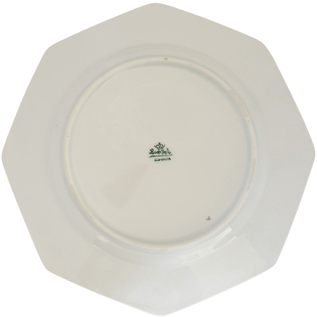 Antique Rosenthal Cobalt Blue & Gilt Octagonal Floral Dinner Plates, Set of 12