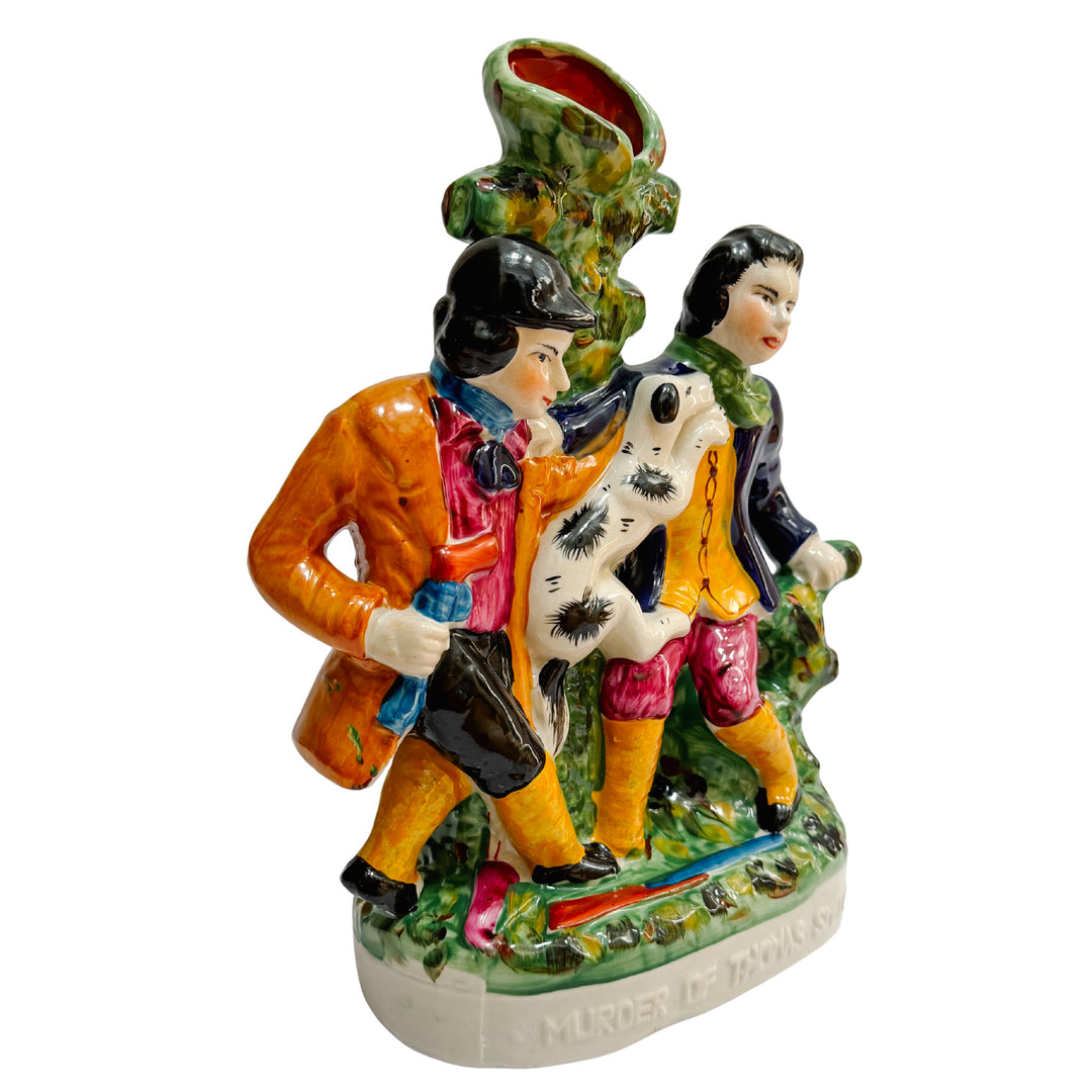 Antique Staffordshire England "Murder of Thomas Smith" Spill Vase