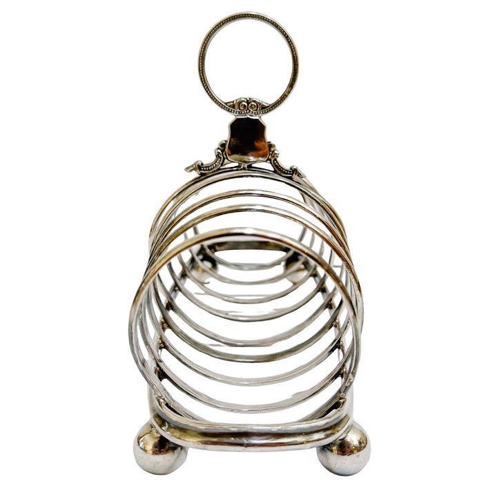 Antique Victorian English Silver Plate 8-Piece Toast Rack