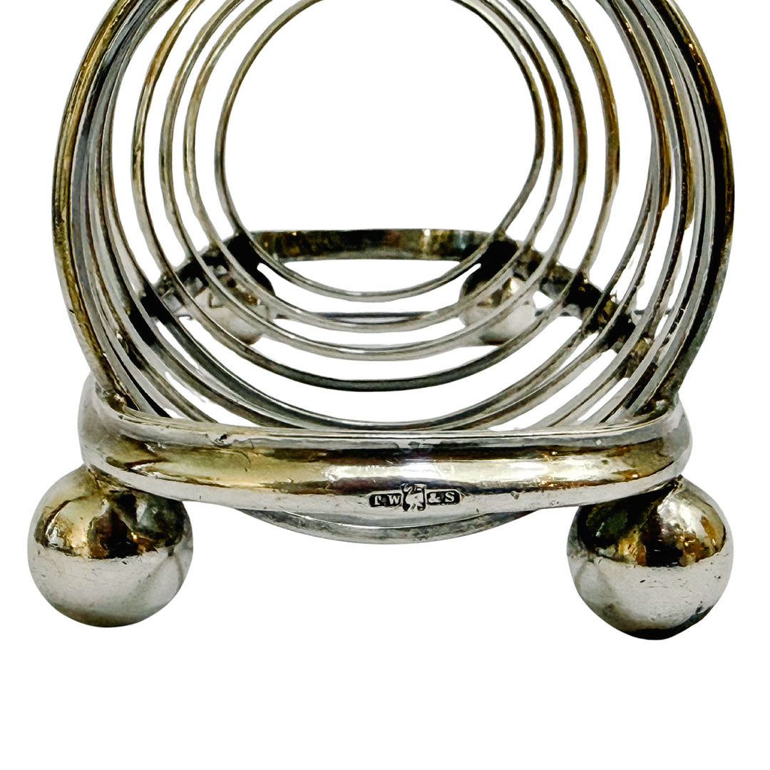 Antique Victorian English Silver Plate 8-Piece Toast Rack