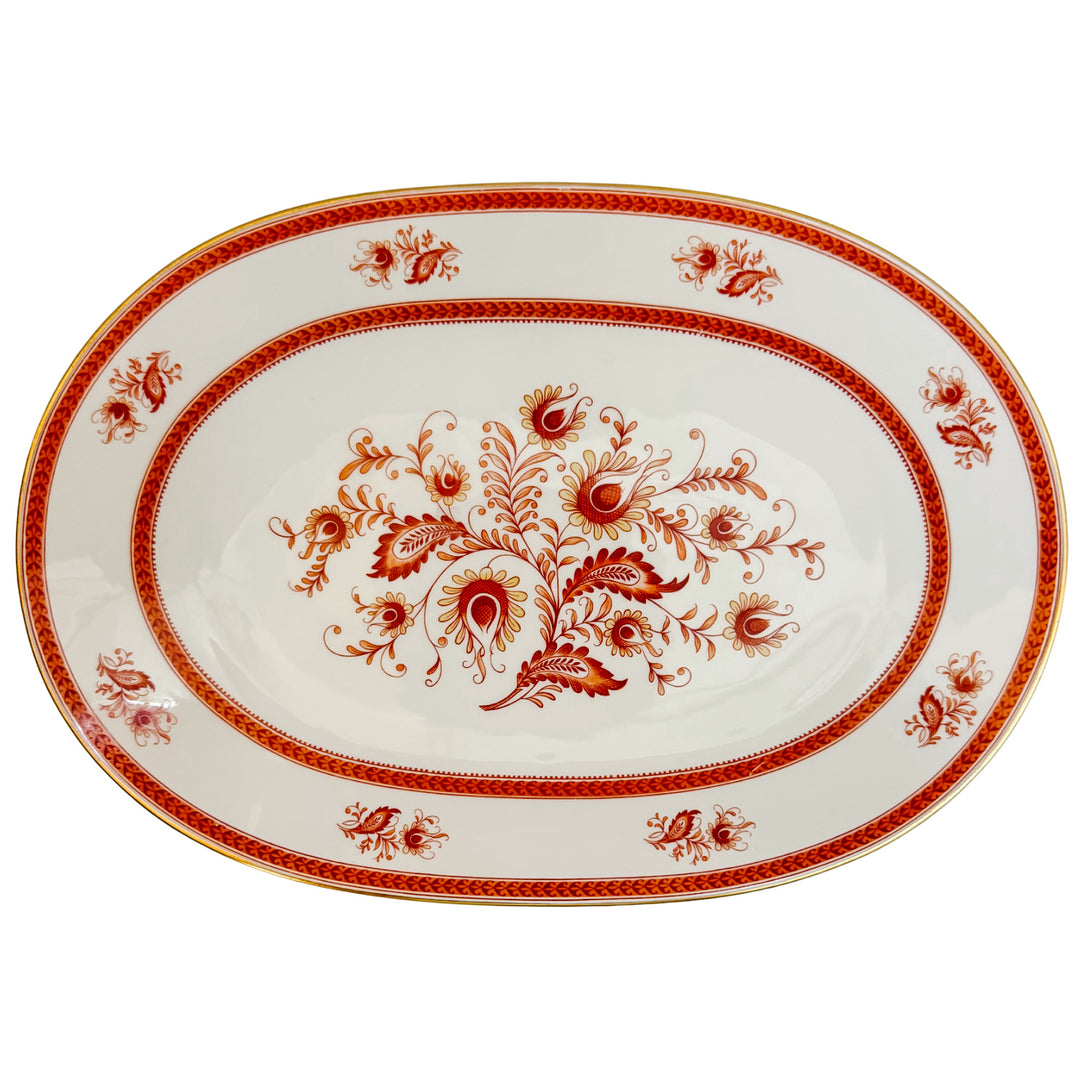 Antique Hutschenreuther Bavaria Dinner Service for 8 Rust Floral & Encrusted Gold
