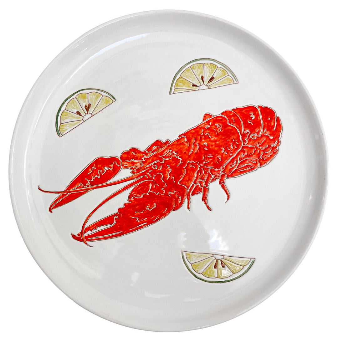 Vintage Italian Ceramic Lobster & Lemon Platter