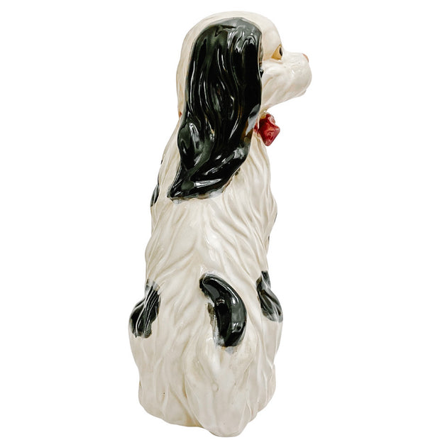 Vintage Staffordshire Glazed Pottery Spaniel Cavaliers