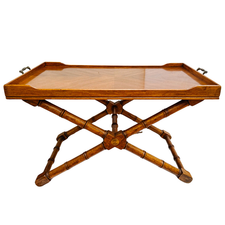 1970s Bamboo Accent Table With Removable Butler Tray by Drexel Heritage