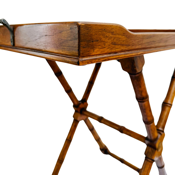 1970s Bamboo Accent Table With Removable Butler Tray by Drexel Heritage