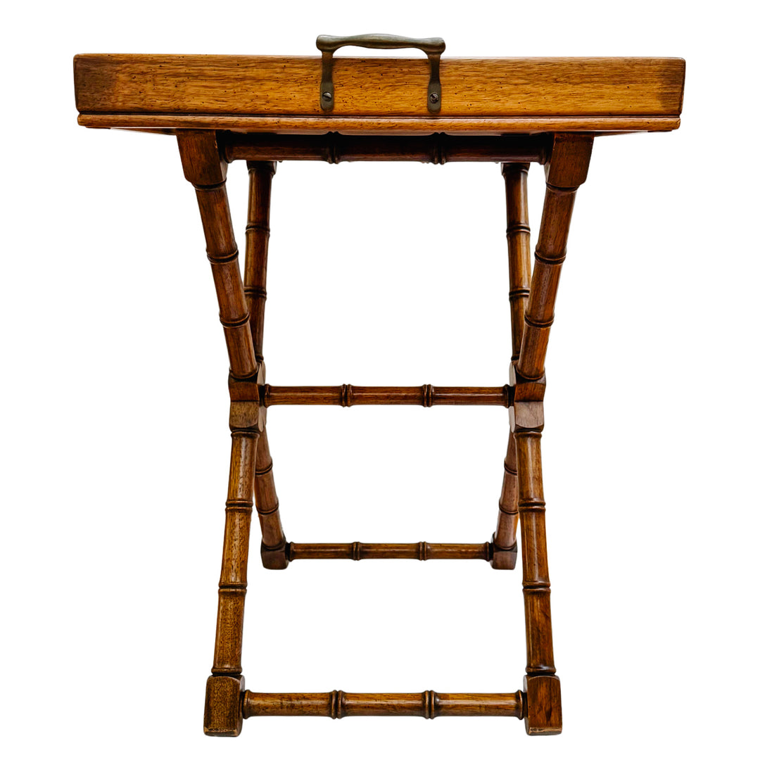 1970s Bamboo Accent Table With Removable Butler Tray by Drexel Heritage