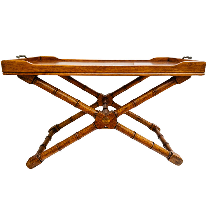 1970s Bamboo Accent Table With Removable Butler Tray by Drexel Heritage
