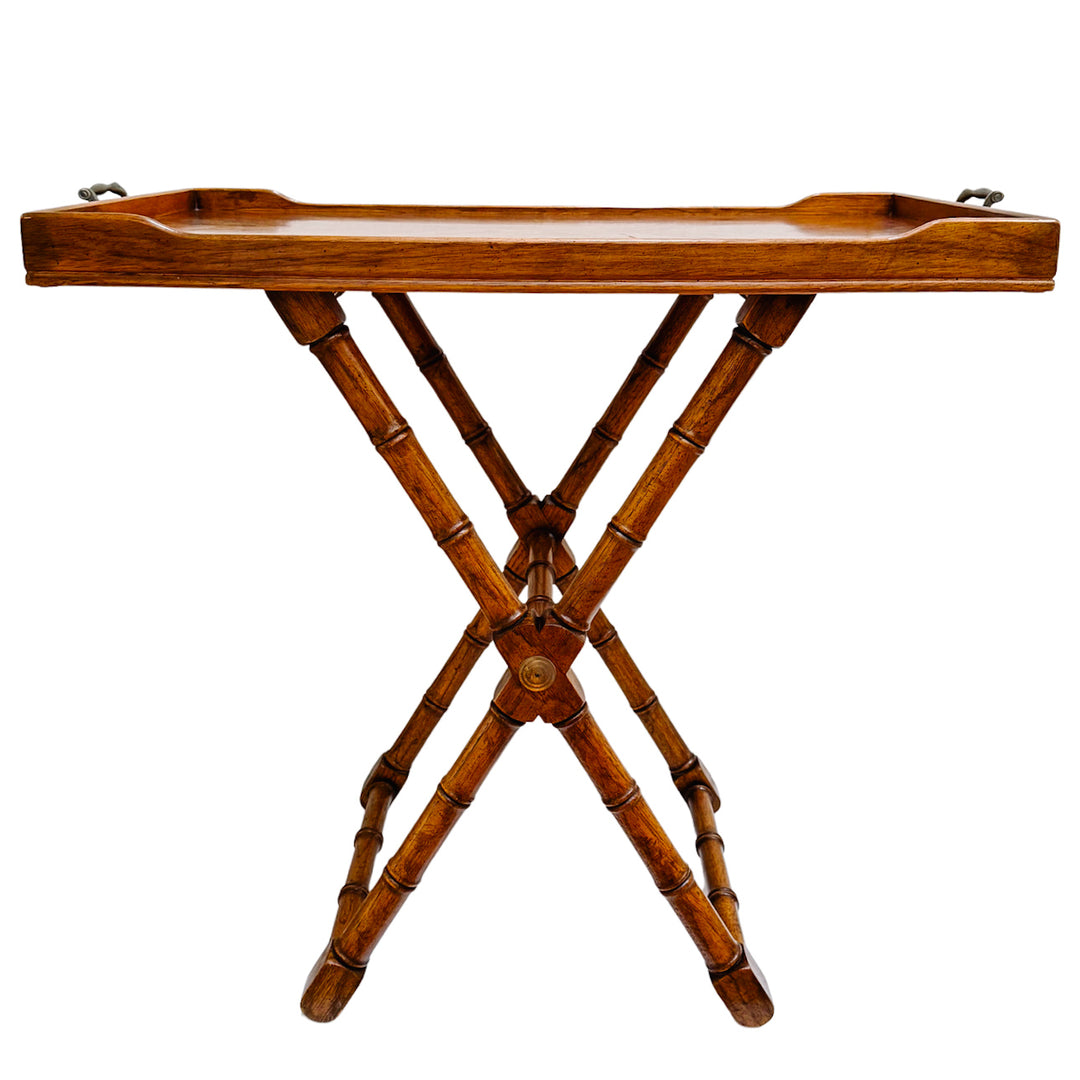 1970s Bamboo Accent Table With Removable Butler Tray by Drexel Heritage