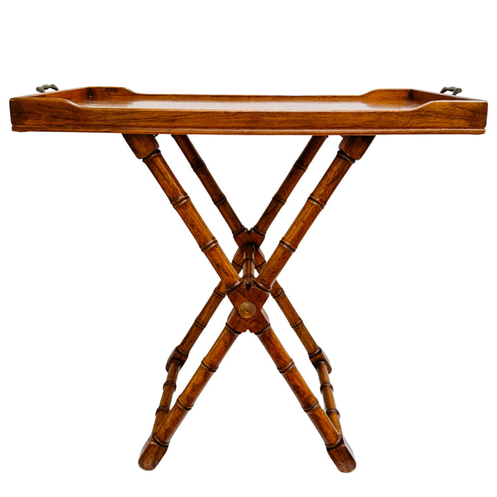 1970s Bamboo Accent Table With Removable Butler Tray by Drexel Heritage