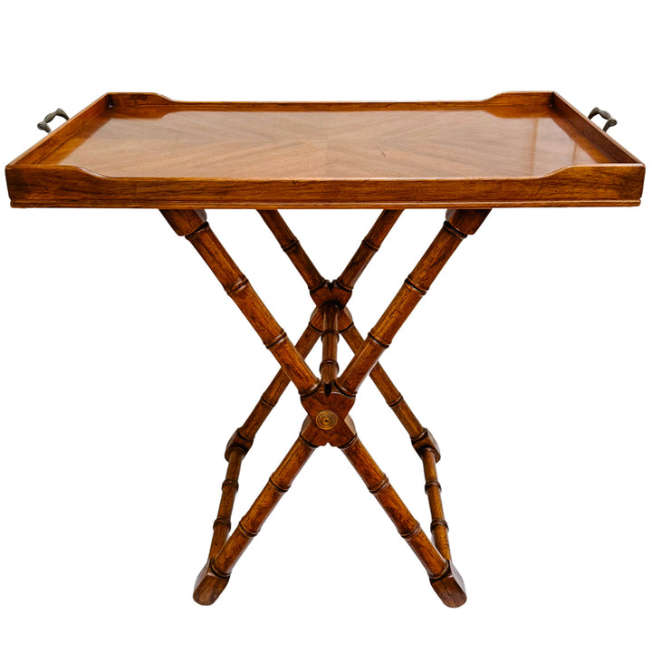 1970s Bamboo Accent Table With Removable Butler Tray by Drexel Heritage