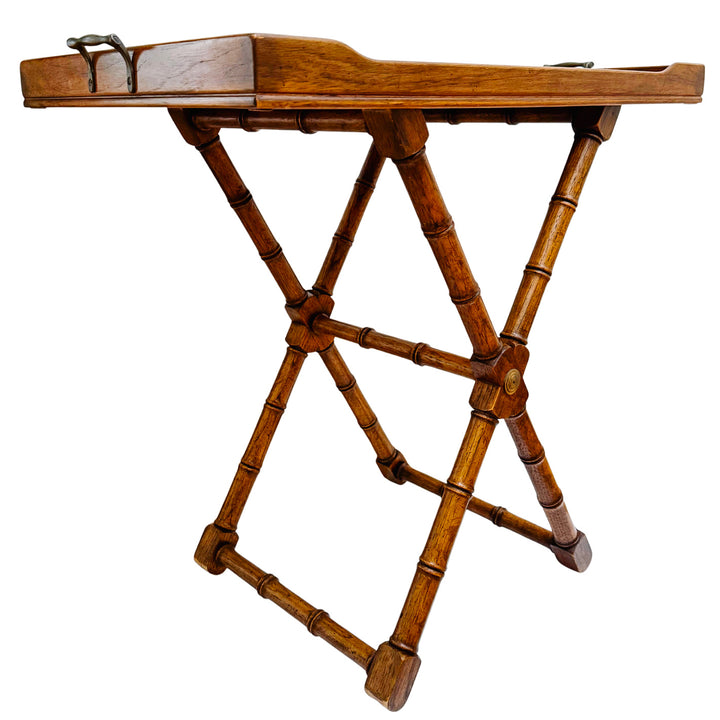 1970s Bamboo Accent Table With Removable Butler Tray by Drexel Heritage