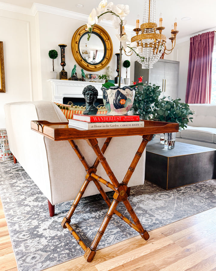 1970s Bamboo Accent Table With Removable Butler Tray by Drexel Heritage
