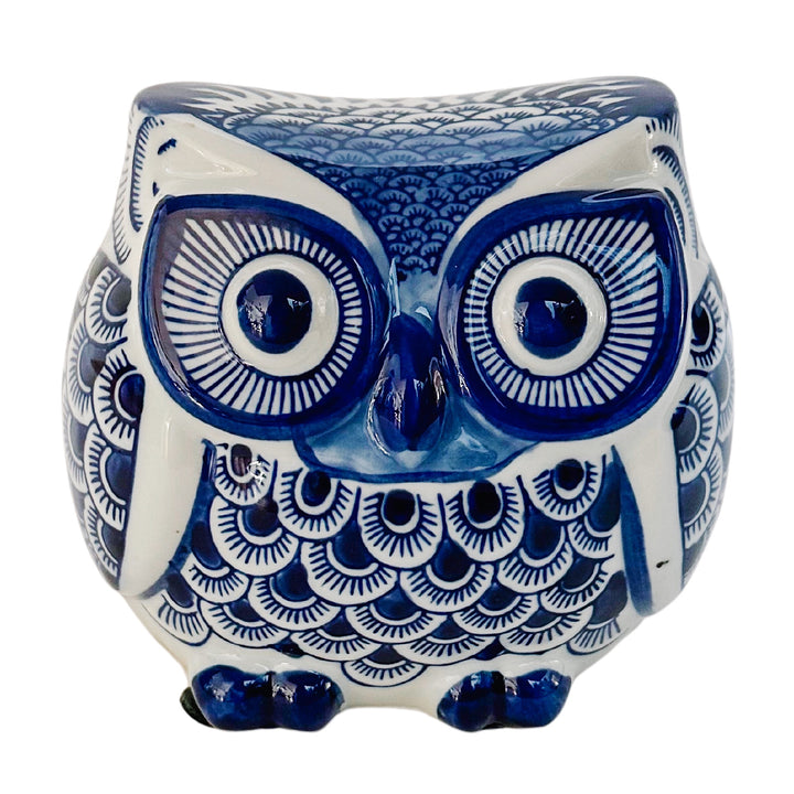 Blue & White Porcelain Fishnet Owl