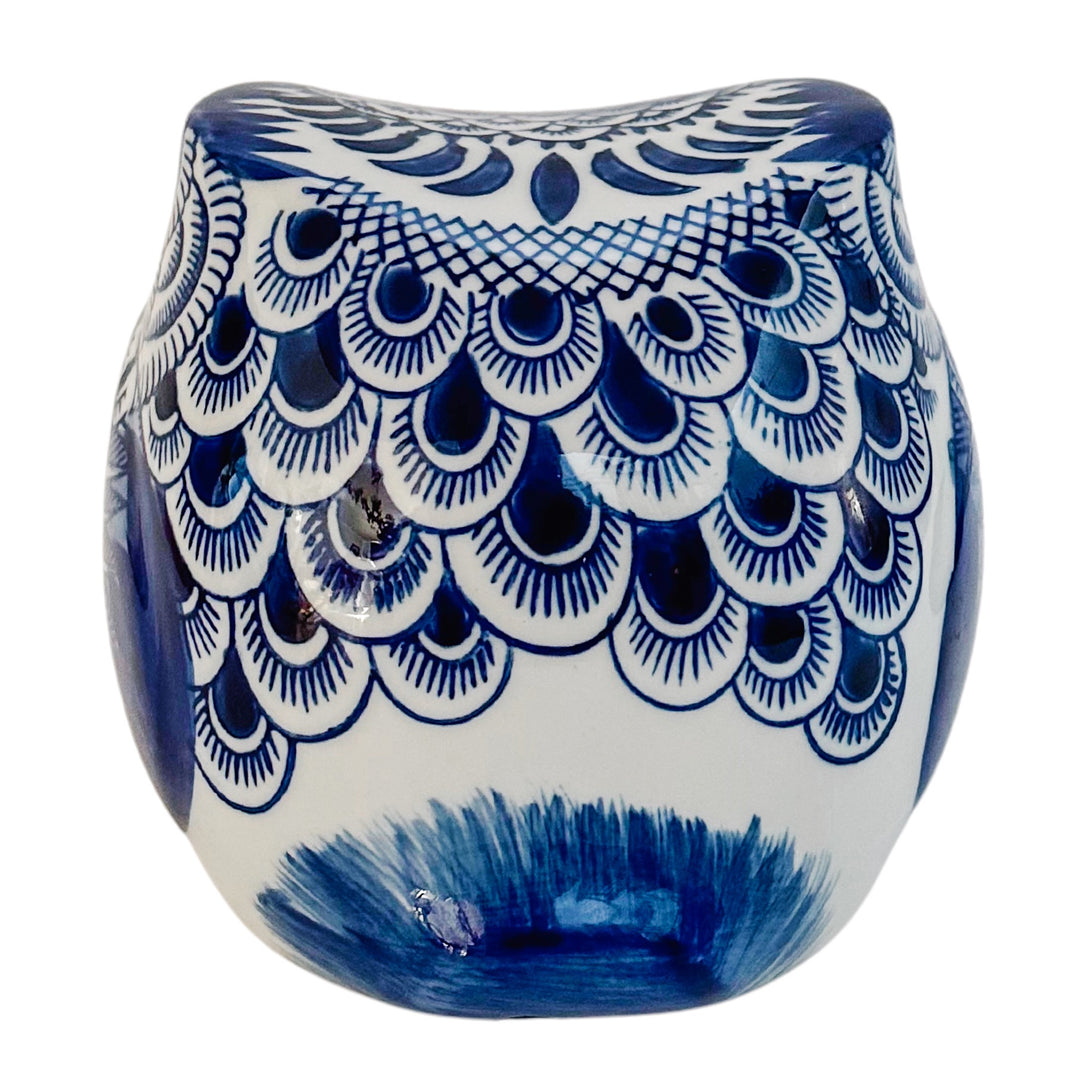 Blue & White Porcelain Fishnet Owl