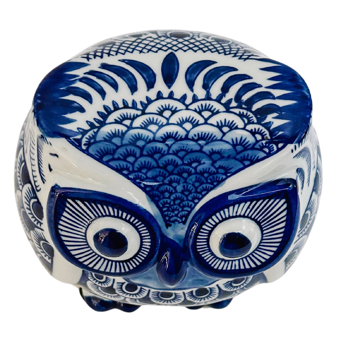 Blue & White Porcelain Fishnet Owl