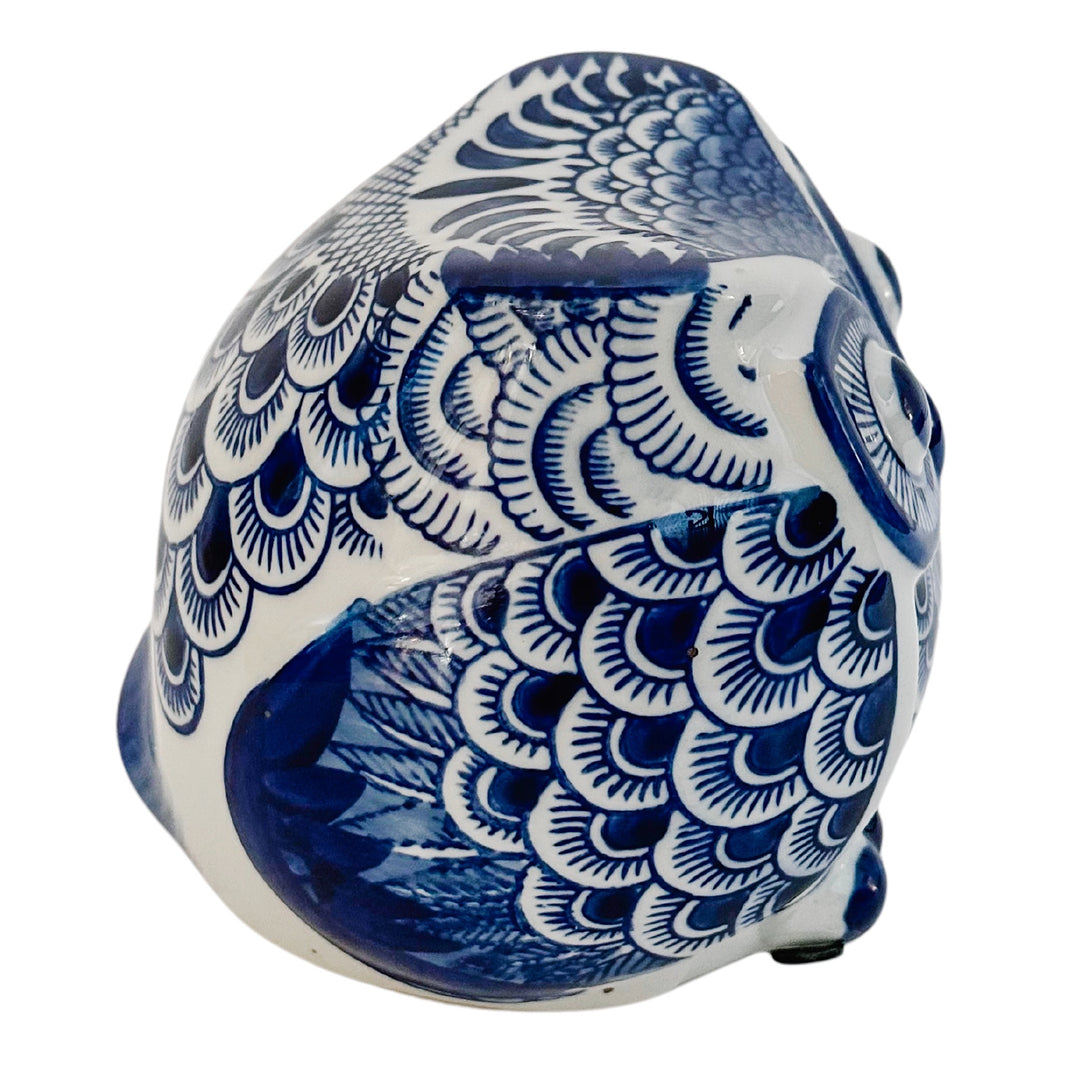 Blue & White Porcelain Fishnet Owl