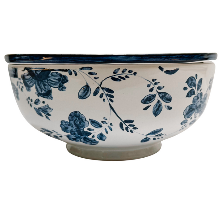 Blue & White Hand-Painted Mottahedeh Round Frog Vase
