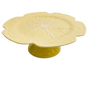 Bordallo Pinheiro 12" Light Yellow Cabbage Leaf Cake Stand