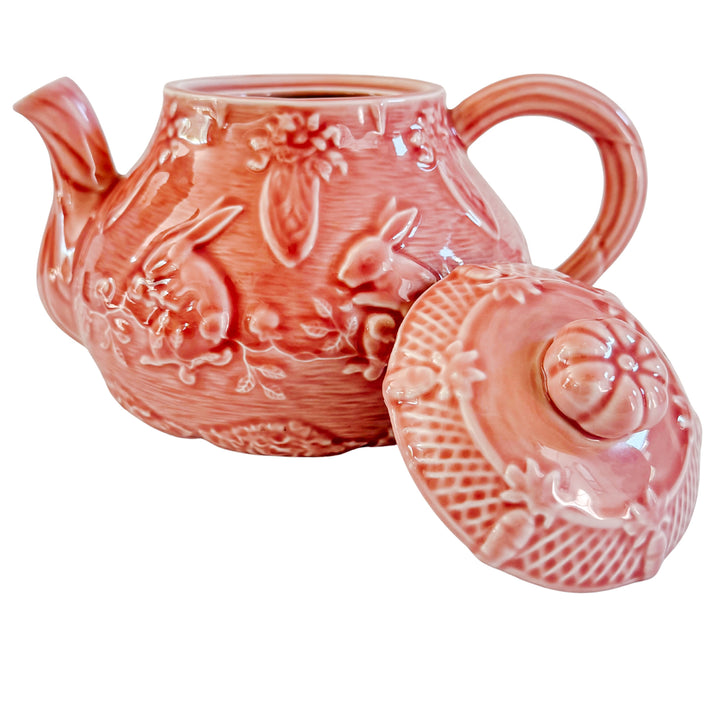 Bordallo Pinheiro Rabbit Pink Teapot
