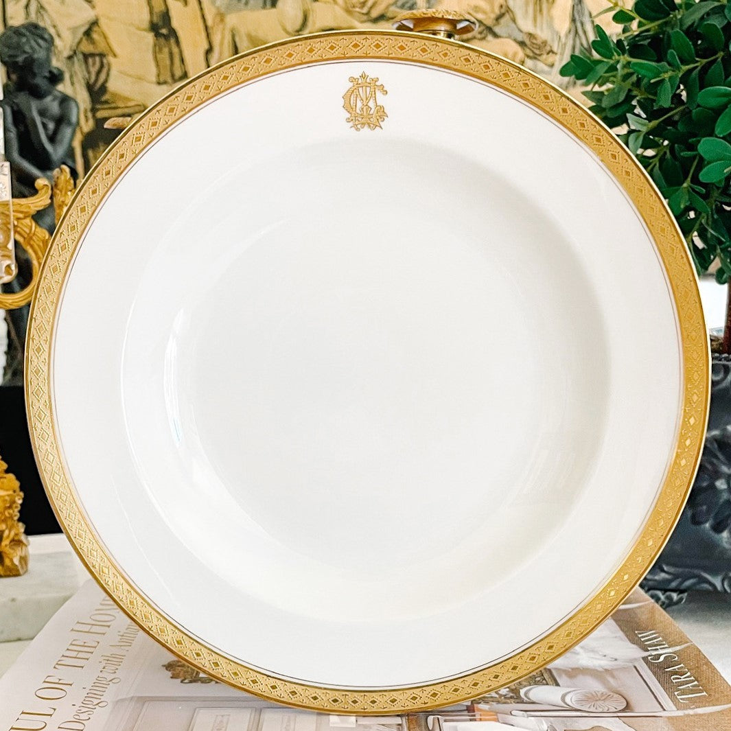 Monogrammed Antique Haviland Limoges Bowl