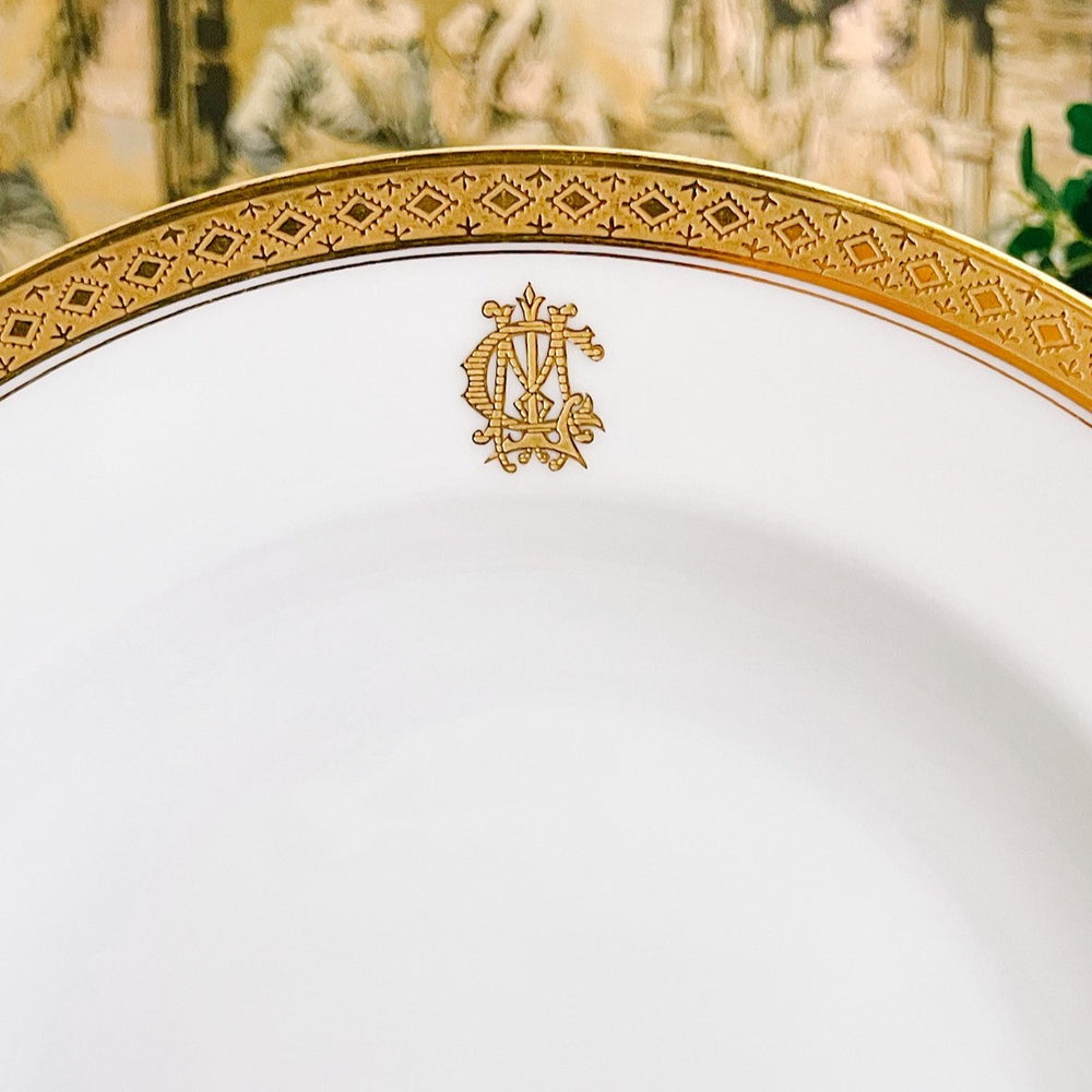 Monogrammed Antique Haviland Limoges Bowl