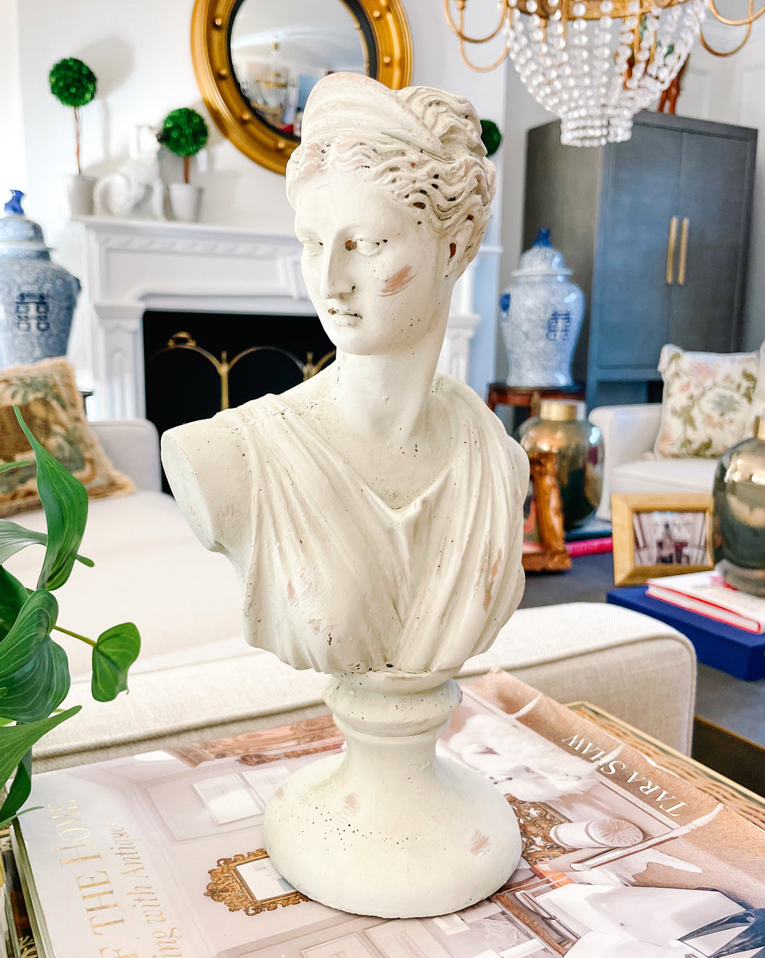 Cast Terracotta Bust of Goddess Diana of Versailles