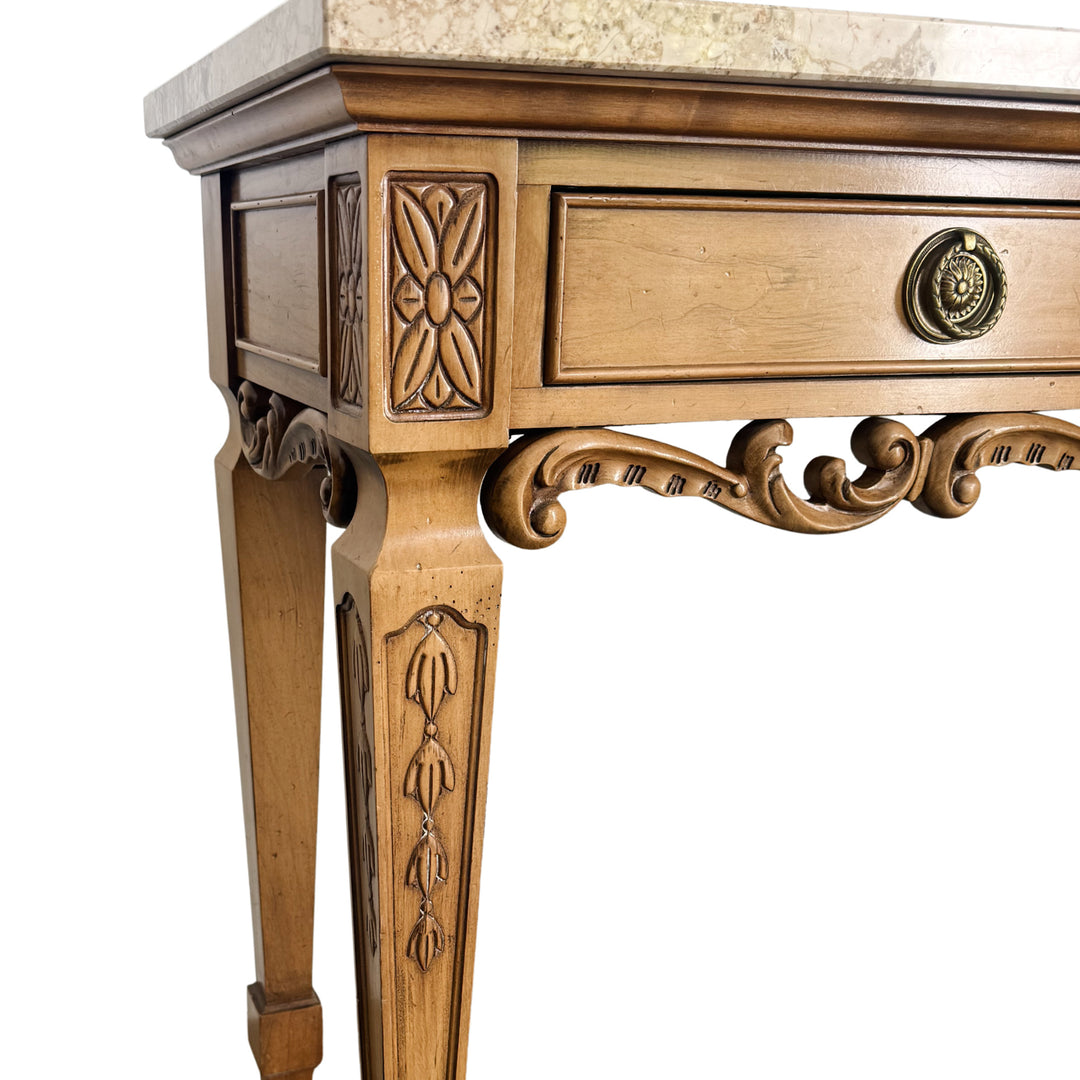 Century Furniture Neoclassical Marble Top Console Table Made in Italy