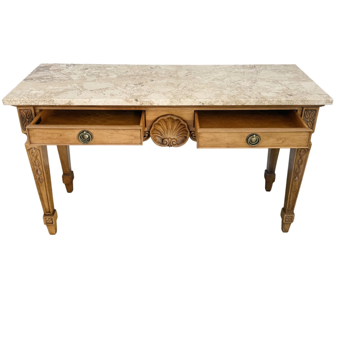 Century Furniture Neoclassical Marble Top Console Table Made in Italy