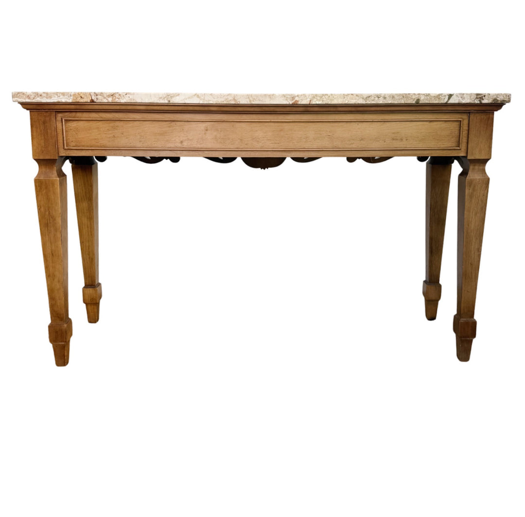 Century Furniture Neoclassical Marble Top Console Table Made in Italy
