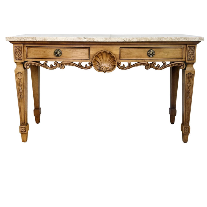 Century Furniture Neoclassical Marble Top Console Table Made in Italy