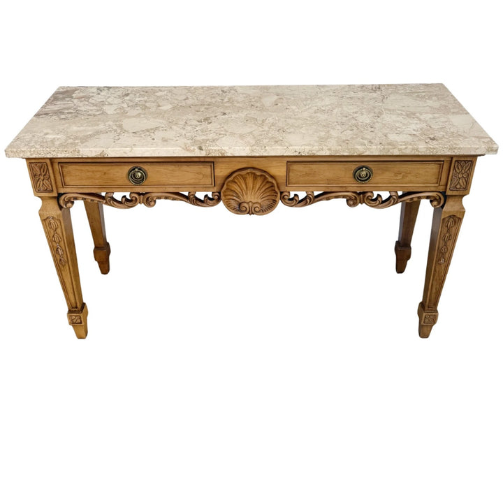 Century Furniture Neoclassical Marble Top Console Table Made in Italy