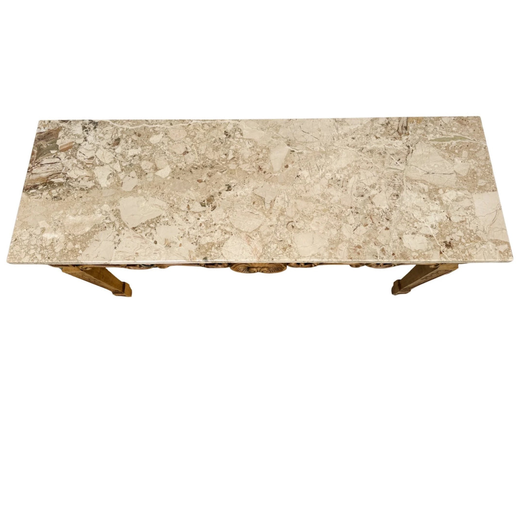 Century Furniture Neoclassical Marble Top Console Table Made in Italy