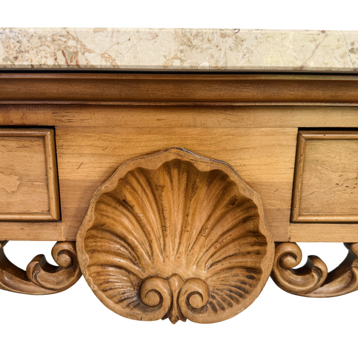 Century Furniture Neoclassical Marble Top Console Table Made in Italy
