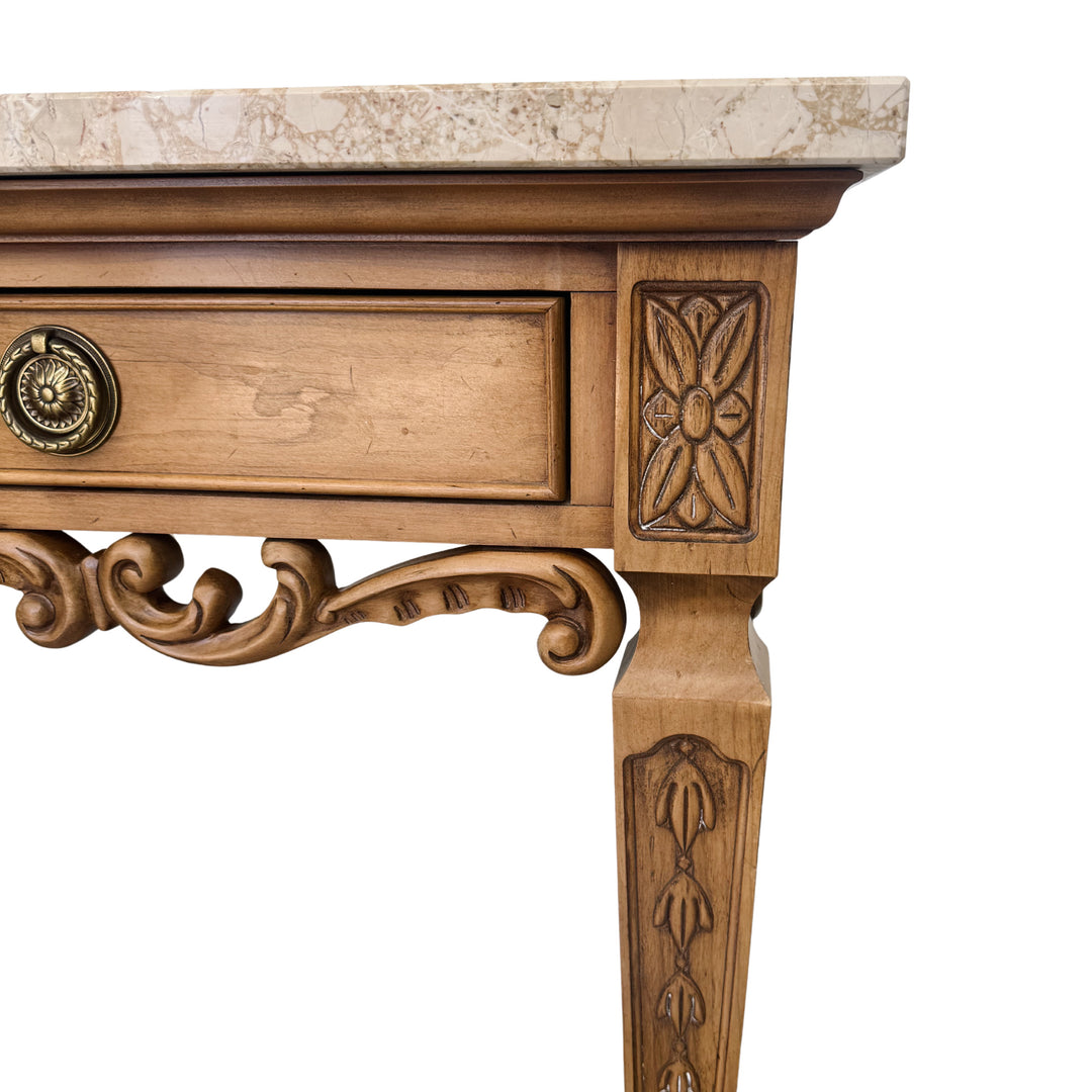 Century Furniture Neoclassical Marble Top Console Table Made in Italy