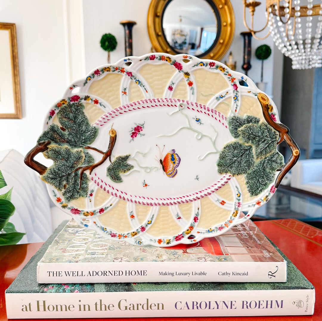Chelsea House Italian Style Reticulated Porcelain Butterfly Tray